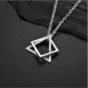  Geometric Interlocking Star Pendant Necklace 