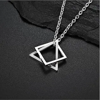  Geometric Interlocking Star Pendant Necklace 